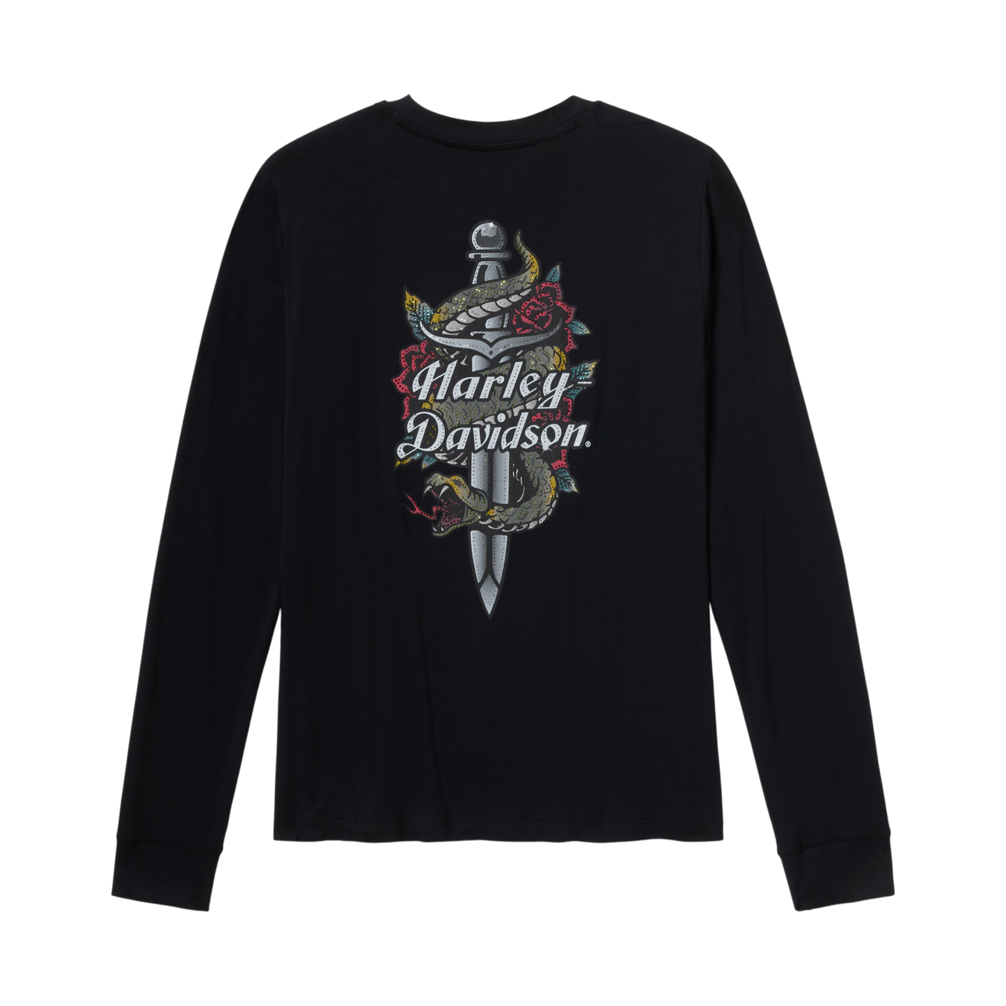 SERPENT ROSE BLING TOP - BLACK