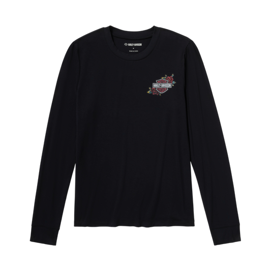 SERPENT ROSE BLING TOP - BLACK