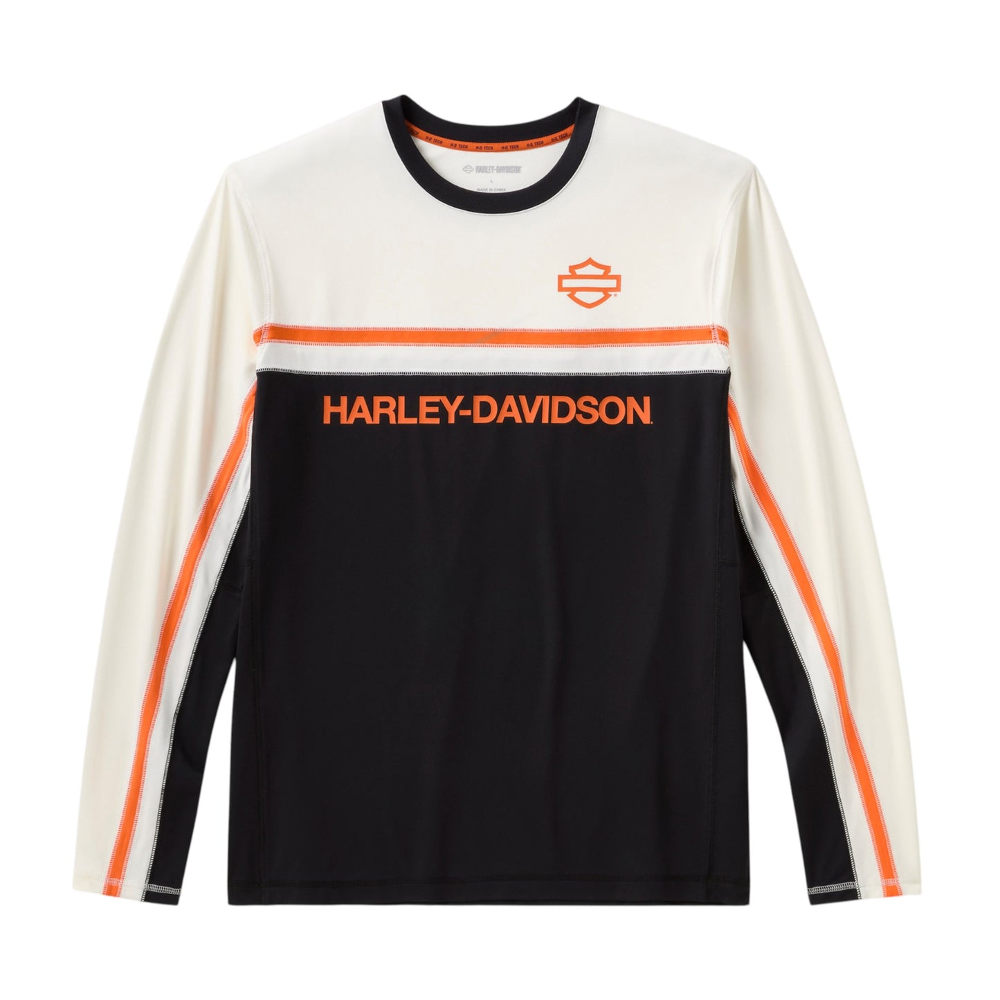 H-D TECH VENTED LONG SLEEVE KNIT CREW - COLORBLOCK