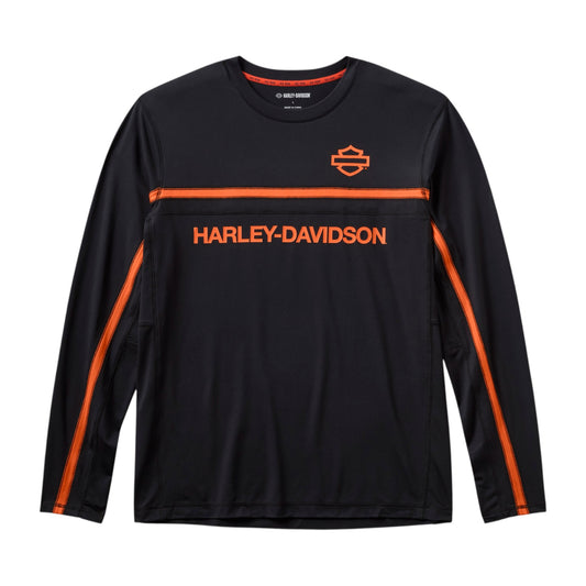 H-D TECH VENTED LONG SLEEVE KNIT CREW - BLACK
