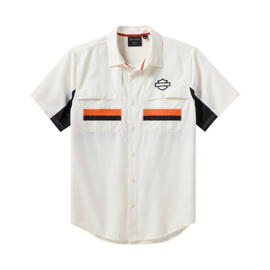H-D TECH VENTED SHORT SLEEVE SHIRT - WHITE