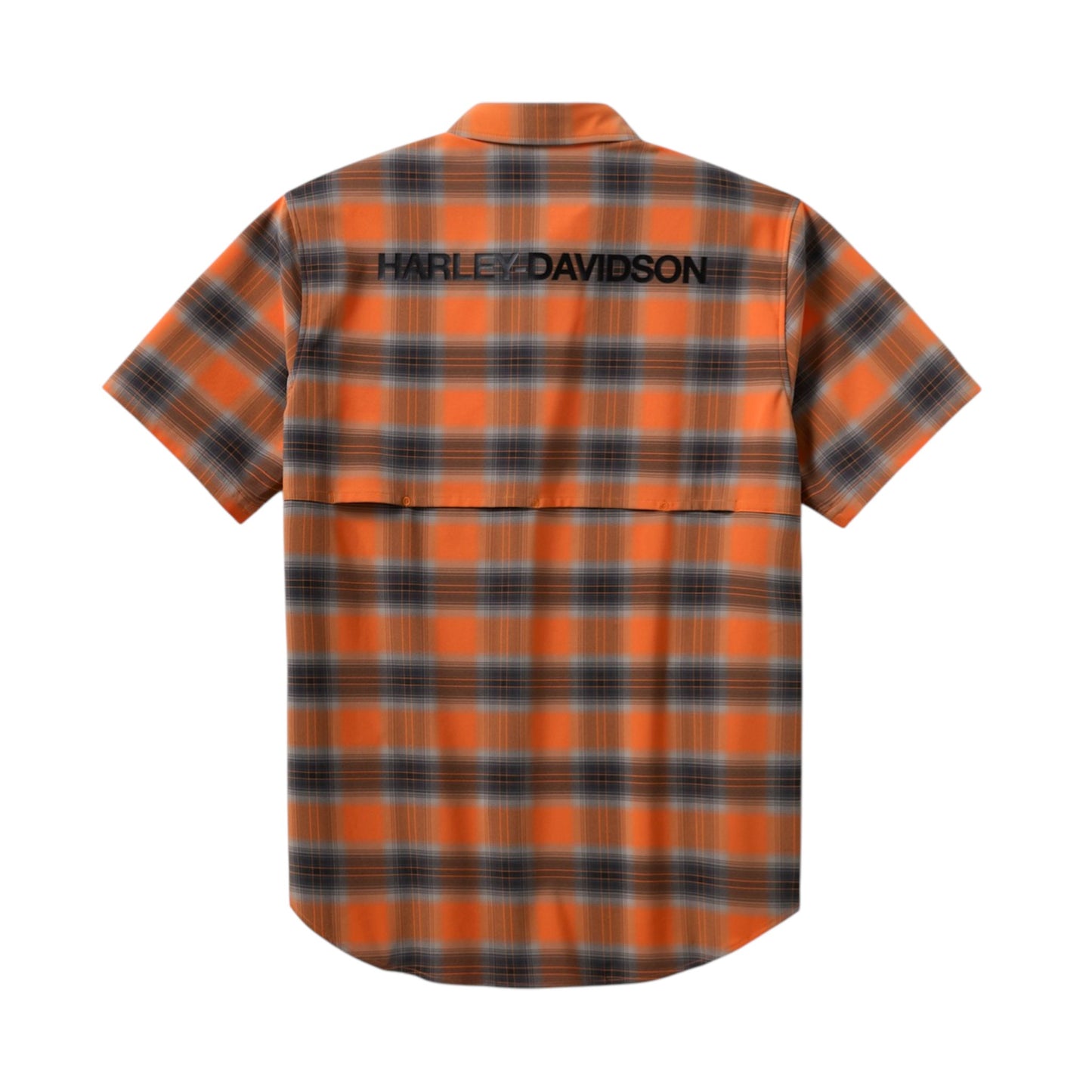 H-D TECH VENTED STRETCH COMFORT SHIRT - ORANGE PLAID