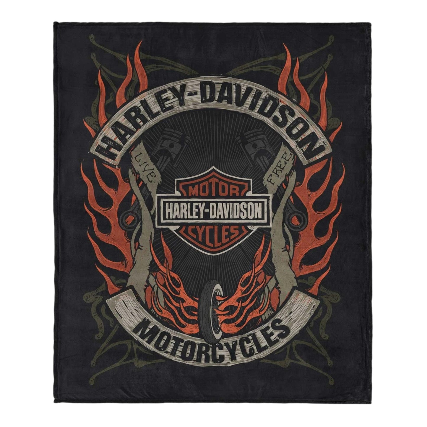 HARLEY-DAVIDSON OUTLAW BAR & SHIELD SILK TOUCH THROW BLANKET