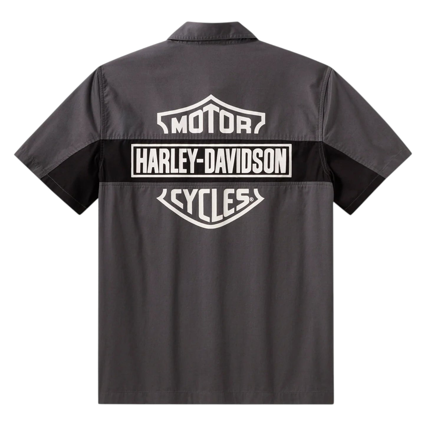 H-D ESSENTIAL COLORBLOCK MECHANICS SHIRT - ASPHALT GREY