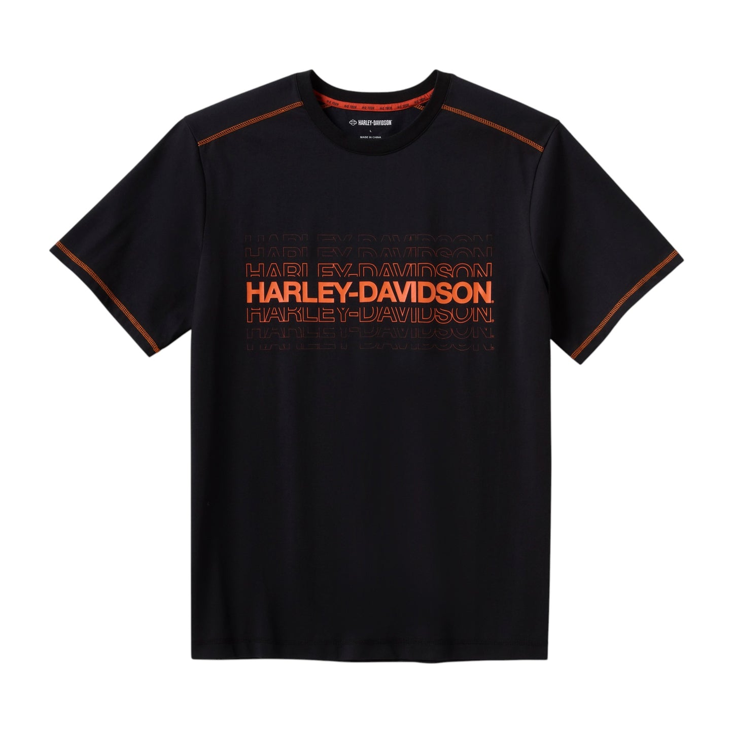 H-D TECH COOLMAX TEE - ORANGE/BLACK
