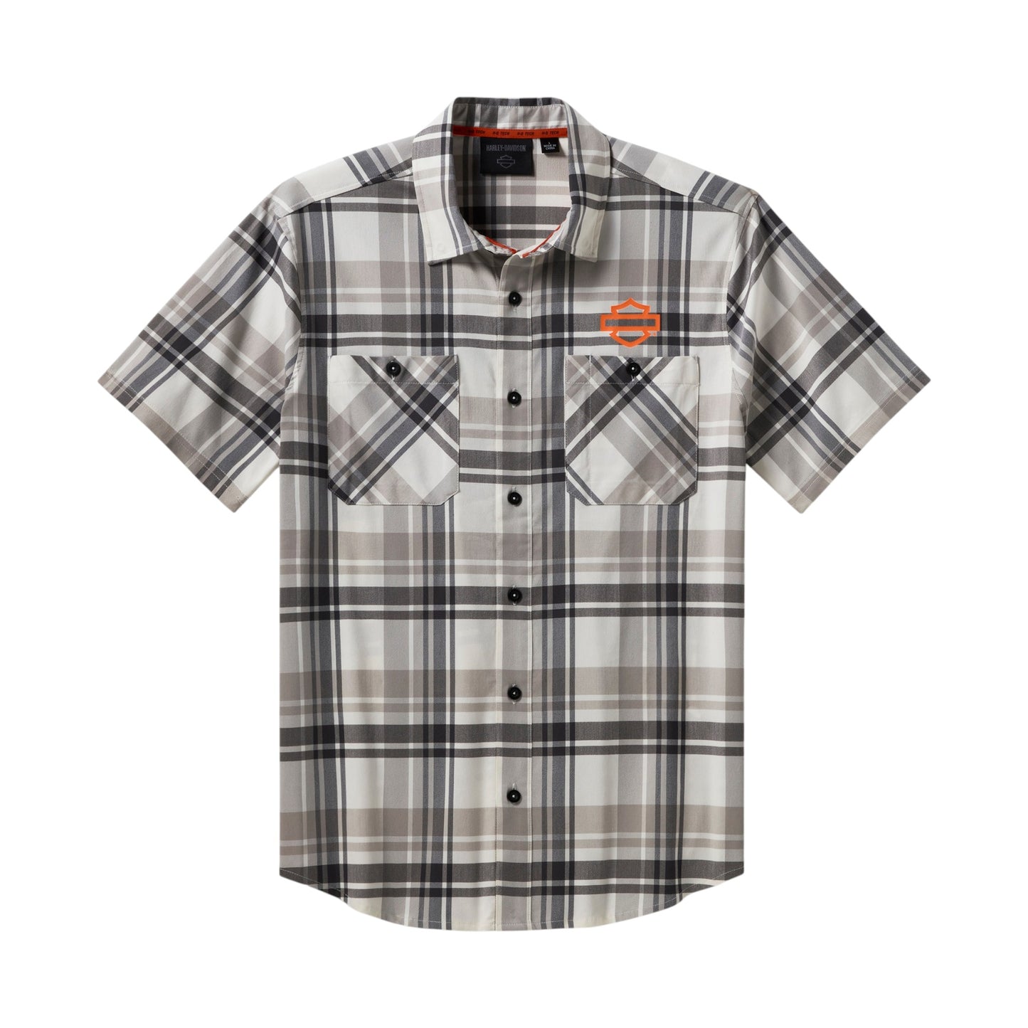 H-D TECH COOLMAX PLAID SHIRT - ASPHALT GREY