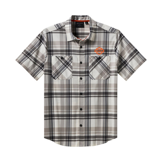 H-D TECH COOLMAX PLAID SHIRT - ASPHALT GREY