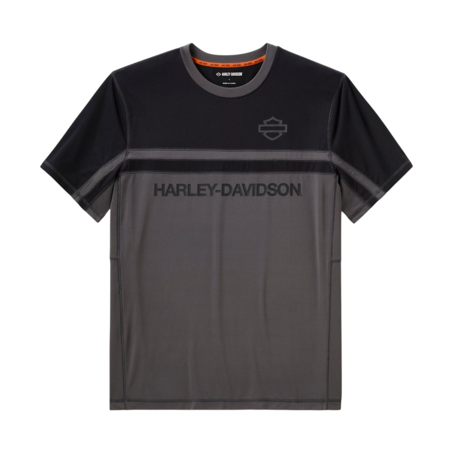 H-D TECH COLORBLOCK VENTED TEE - ASPHALT GREY