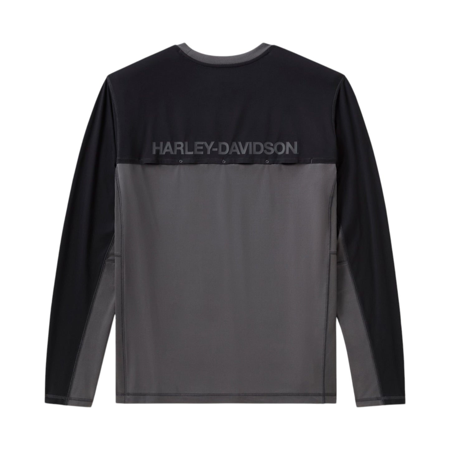 H-D TECH COLORBLOCK VENTED LONG SLEEVE CREW - ASPHALT GREY