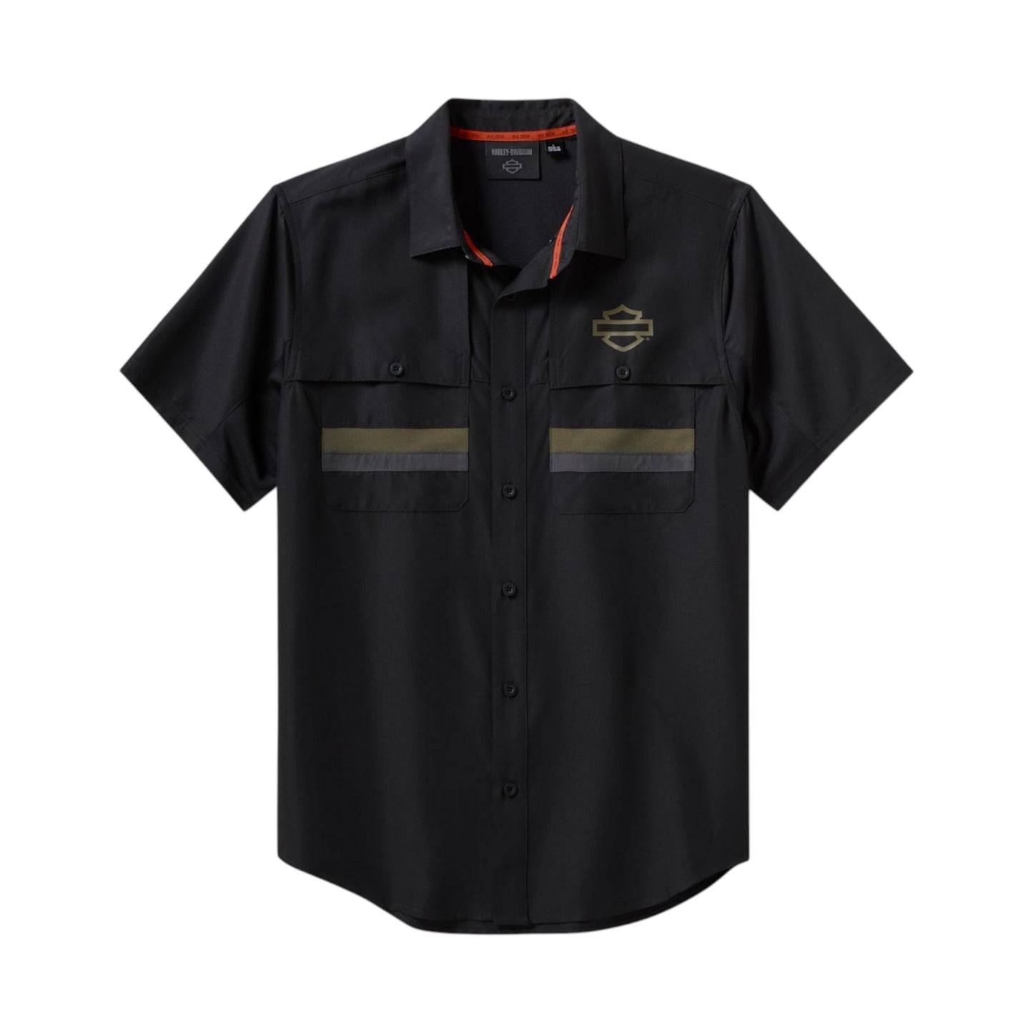 H-D TECH VENTED SHORT SLEEVE SHIRT - BLACK/GREEN