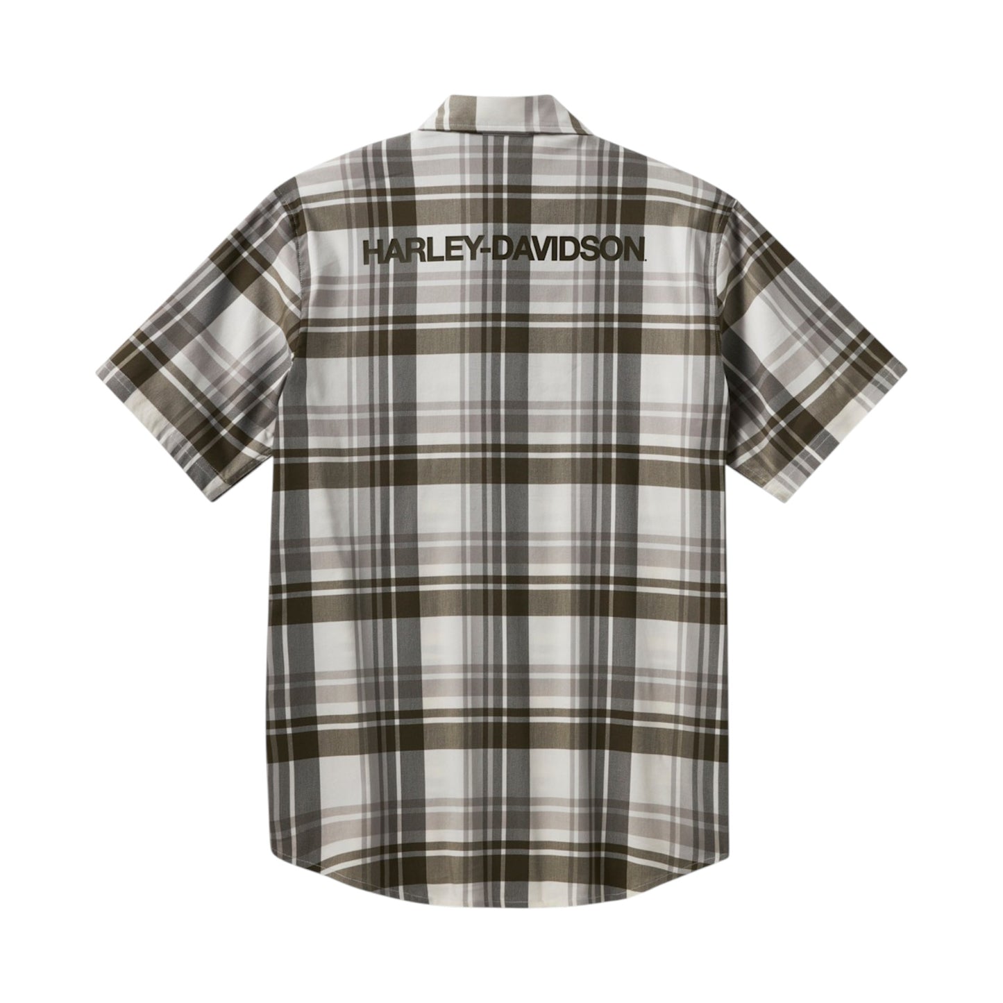 H-D TECH COOLMAX PLAID SHIRT - WHITE/GREEN