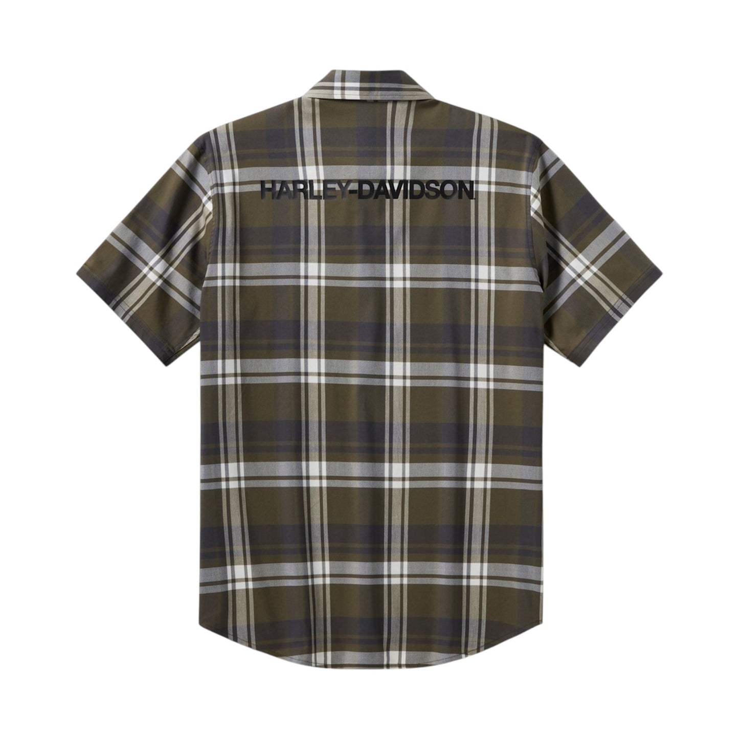 H-D TECH COOLMAX PLAID SHIRT - ASPHALT GREY/GREEN