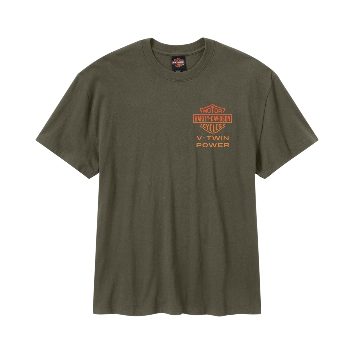 MEN'S H-D ENGINE TWINS SHORT SLEEVE TEE - GREEN