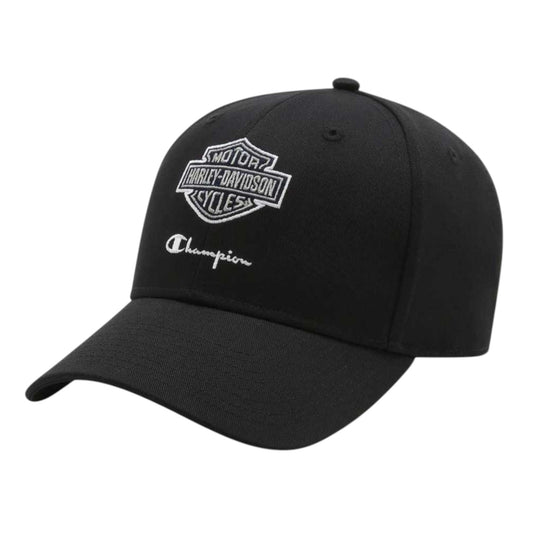 CHAMPION X HARLEY-DAVIDSON ADJUSTABLE BASEBALL HAT - BLACK/BLUE