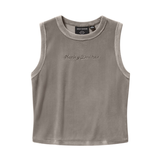 VELOUR CREW NECK TANK