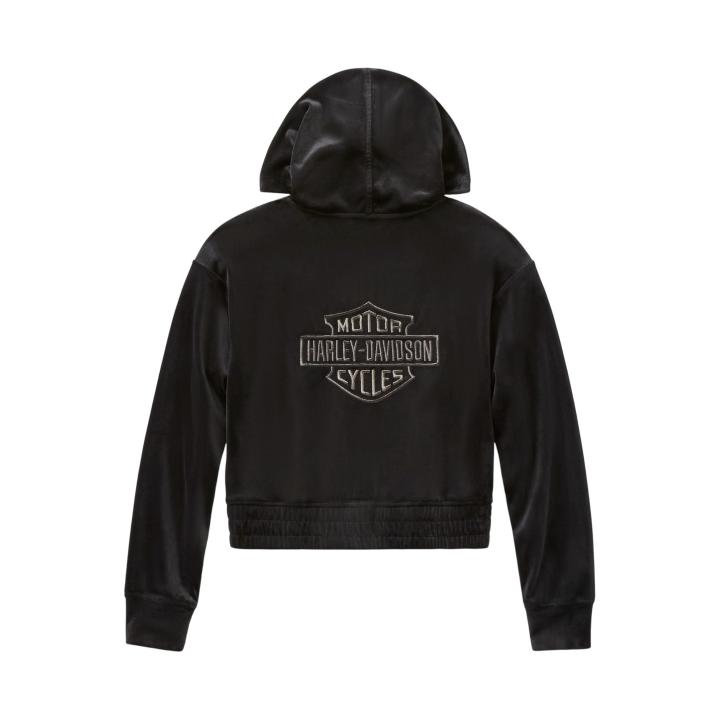 VELOUR ZIP HOODIE - BLACK