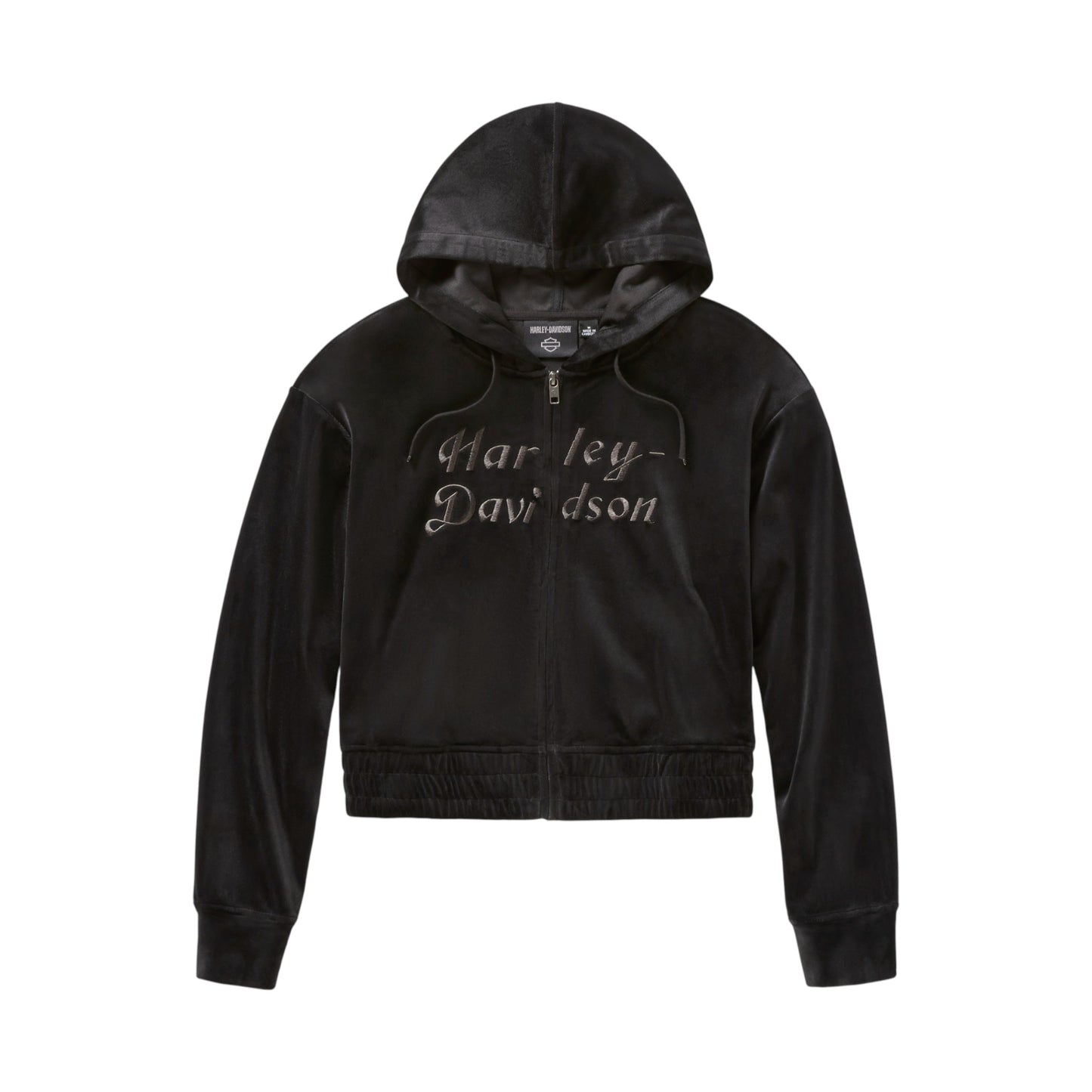 VELOUR ZIP HOODIE - BLACK