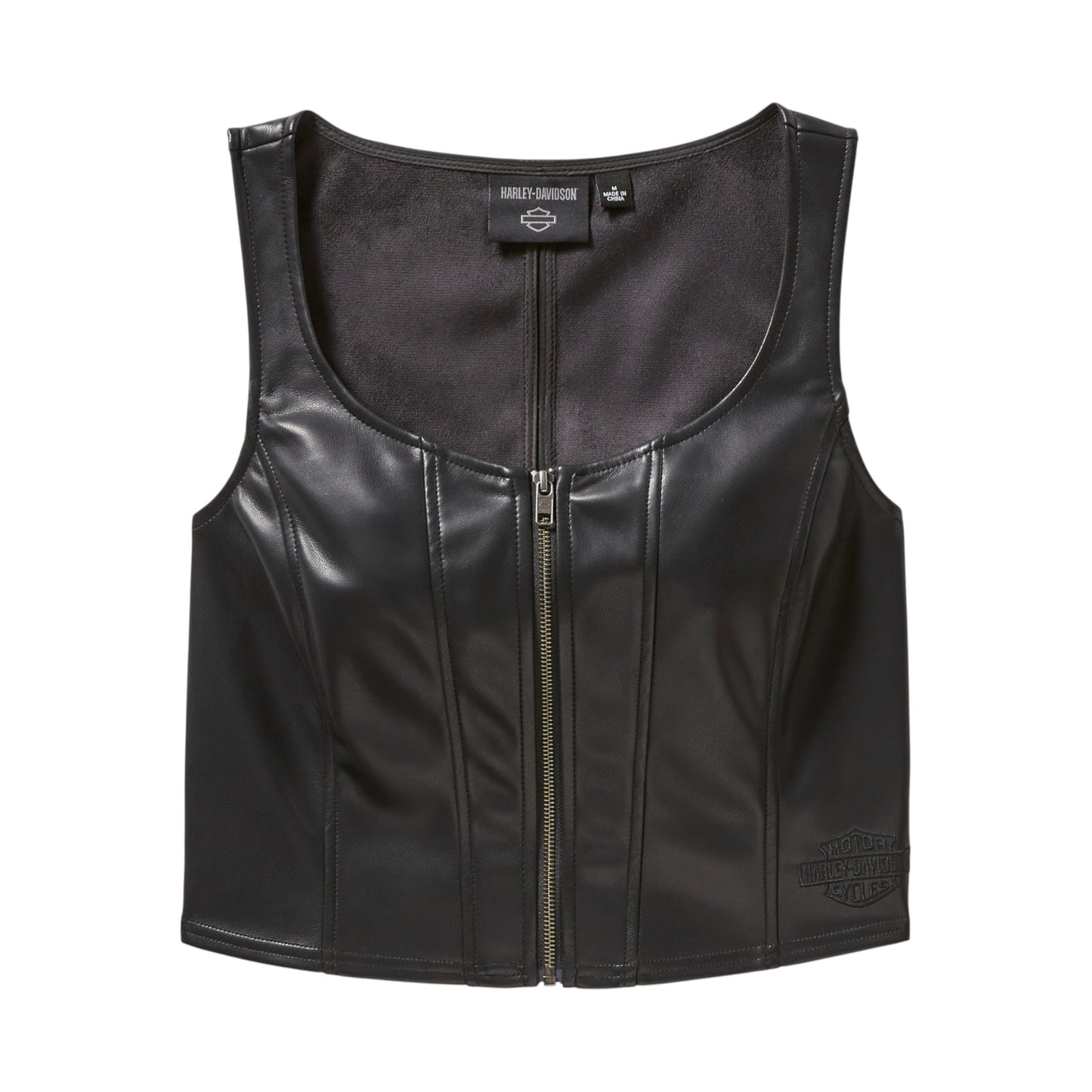ZIP ME UP FAUX LEATHER BUSTIER