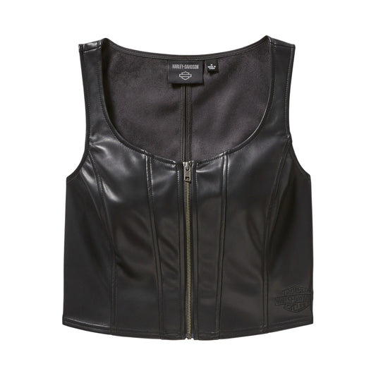 ZIP ME UP FAUX LEATHER BUSTIER