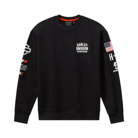 FACTORY RACING FAST JOHNNIE CREWNECK FLEECE - BLACK
